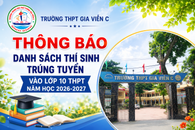 Danh sách thí sinh trúng tuyển vào lớp 10 THPT năm học 2026-2027